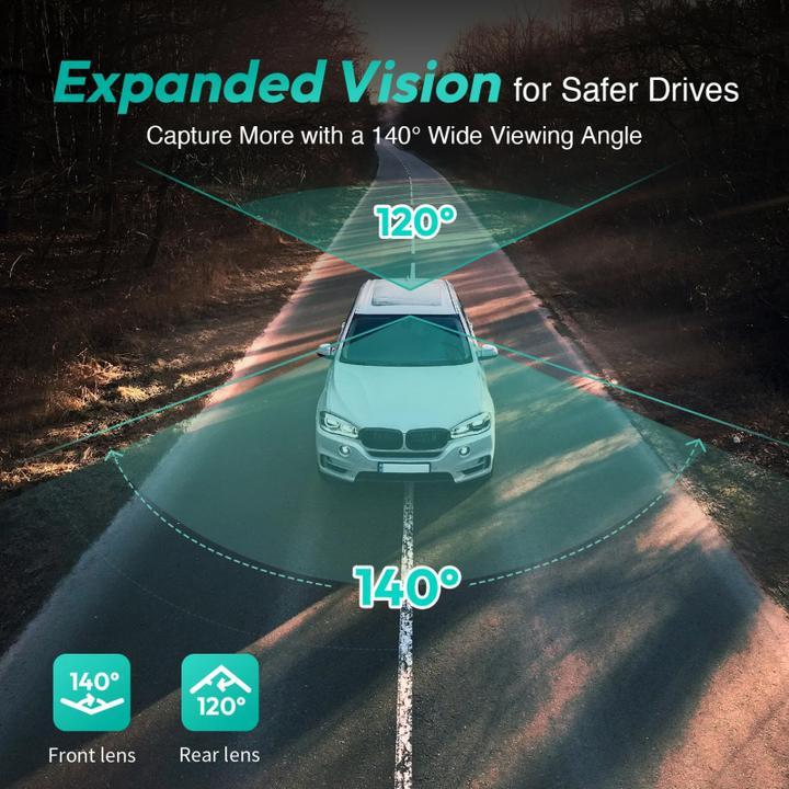 Actual product image Botslab Dash + Rear Camera G500H Pro, 3K, GPS, Wi-Fi, 3inch LCD, black (Built-in display, GPS receiver, Wi-Fi, Full HD)