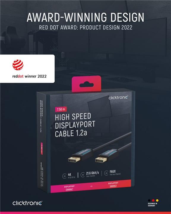 Produktbild clicktronic DisplayPort — DisplayPort (7.50 m, DisplayPort)