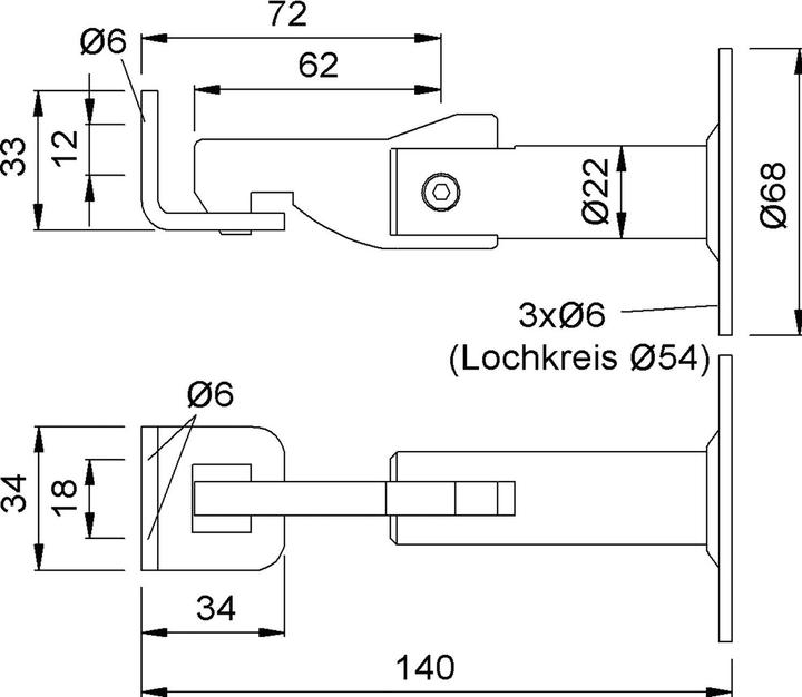 Actual product image Kws Door holder 1311 with mounting bracket for wall and floor mounting, silver painted steel (Indoor)