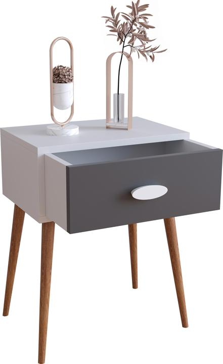 Produktbild VCM Nachtschrank Beistelltisch Schublade Konsole Boxspring Nachttisch Singol L (45 x 30 x 60 cm)