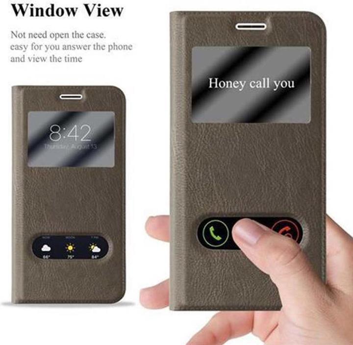 Actual product image Cadorabo Book with View double window cover (Samsung Galaxy J7 2016)