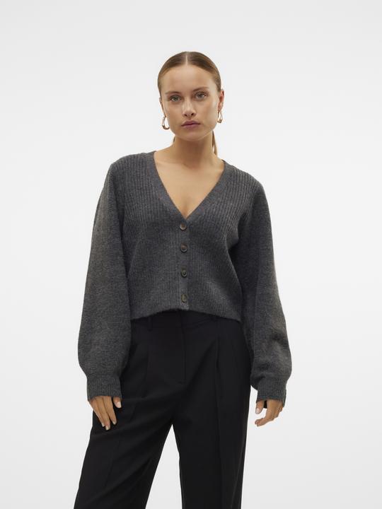 Produktbild Vero Moda Normal geschnitten V-Ausschnitt Gerippte Ärmelbündchen Ballonärmel Strickjacke Strickjacke (XS)