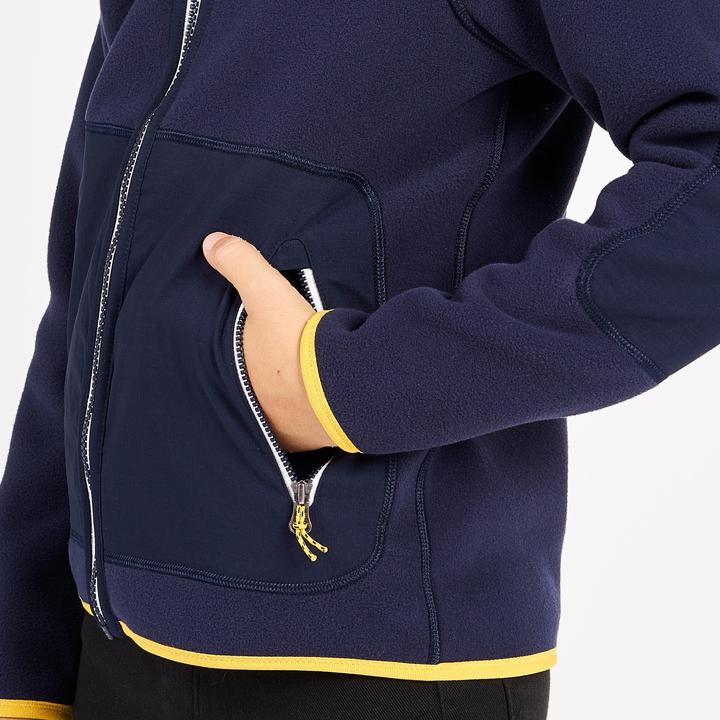 Actual product image Tribord Fleece jacket sailing children warm reversible 500 navy blue/yellow (6, 7, 8)