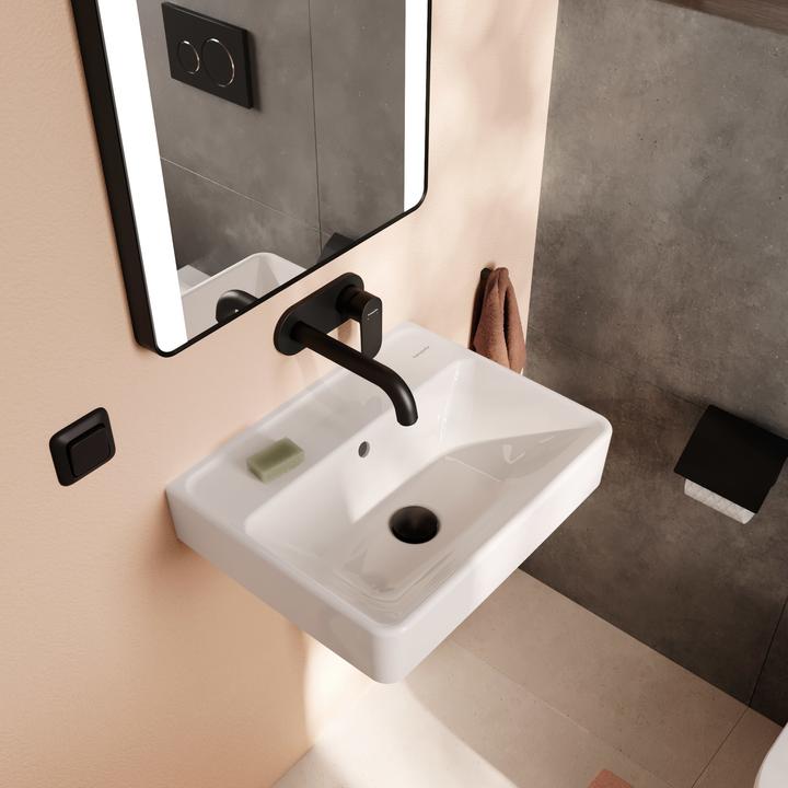 Produktbild hansgrohe Xanuia Q Handwaschbecken, ohne Hahnloch, mit Überlauf, 500x390mm, SmartClean, weiss