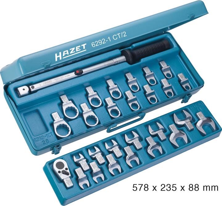 Image du produit HAZET Jeu d'outils dynamométriques 6292-1CT/28 ∙ Carré femelle 14 x 18 mm ∙ 13 - 32 ∙ Nombre d'outi… (1/2", 40 Nm, 200 Nm)
