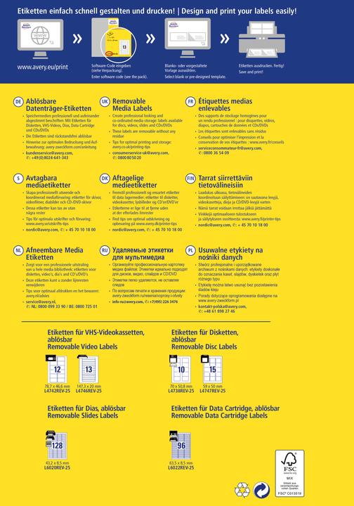 Actual product image Avery Video labels