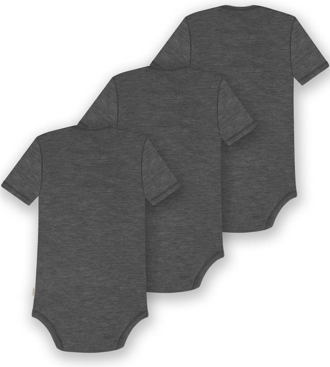 Actual product image Normani Set of 3 baby merino bodysuit short sleeves "Tauranga" - 9291 (74)
