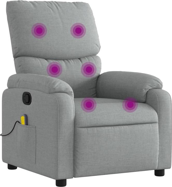 Produktbild VidaXL Massagesessel Hellgrau Stoff,Farbe: Hellgrau,Material: Stoff