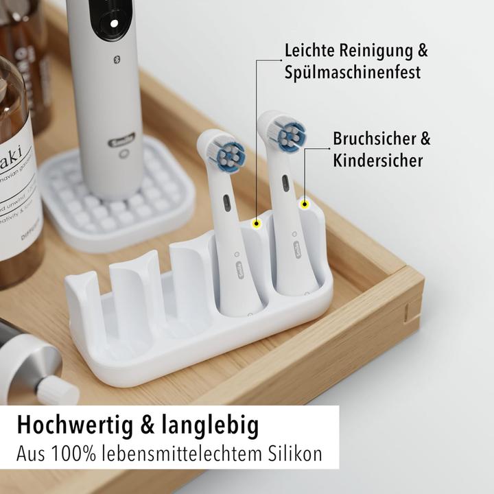 Actual product image Qikfresh Aufsteckbürstenhalter 4er Weiss (Toothbrush holder)