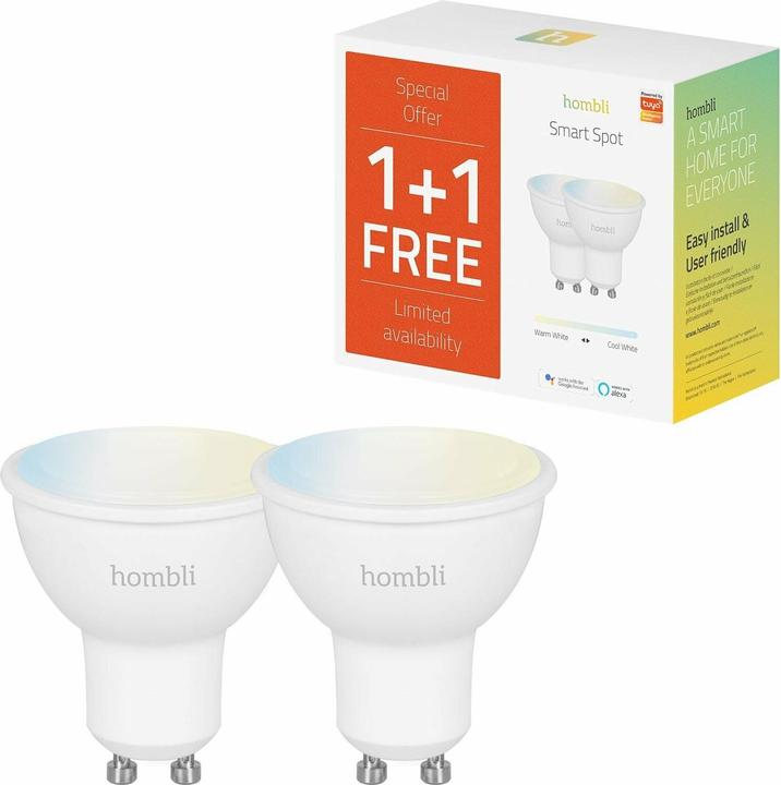 Productafbeelding Hombli Smart Spot (4.5W) CCT Duo Pack (GU10, 4.50 W, 350 lm, 2 x, F)