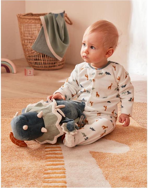 Image du produit Noukies grenouillère velours avec animaux blanc taille 80 (80)