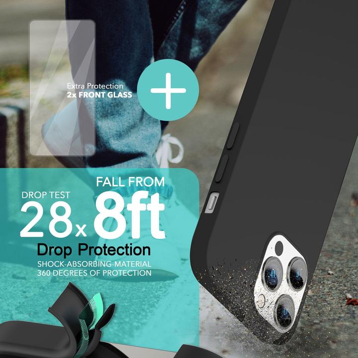 Produktbild Nalia Liquid Silikon Hülle mit MagSafe Funktion & 2x Display Schutzglas (Apple iPhone 14 Pro)