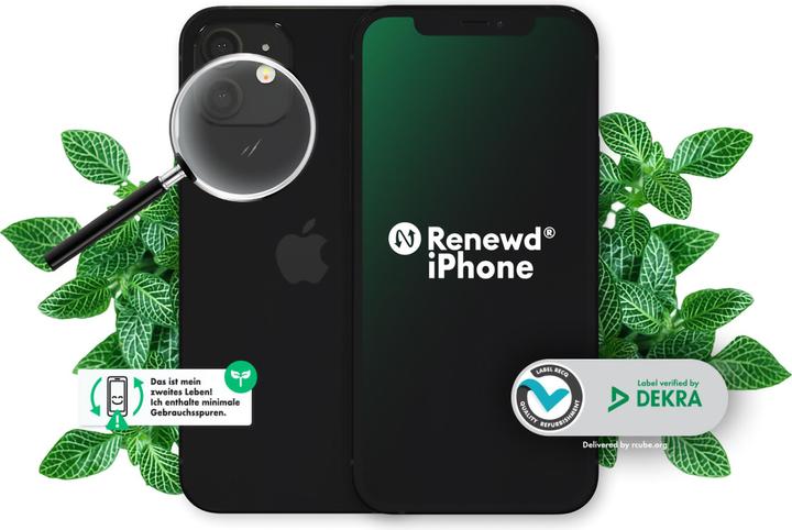 Actual product image Renewd iPhone 12 Mini (64 GB, Black, 5.40", 12 Mpx, SIM + eSIM, A / Like new)