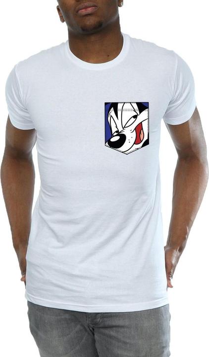 Produktbild Looney Tunes Pepe Le Pew Face Faux Pocket TShirt (XXL)