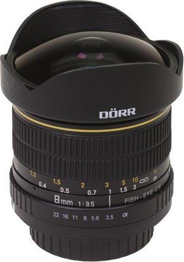 Produktbild Dörr Fisheye Objektiv 8mm f 3.5, für Sony (Sony A, APS-C / DX)