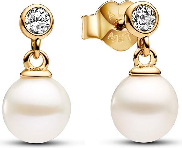 Produktbild Pandora Ohrstecker Treated Freshwater Cultured Pearl & Stone Drop Vergoldet (Metall, Vergoldet)