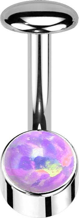Produktbild Star Piercing Threadless Labret-Stab Banane silber Zylinder silber Opal violett (Titan G23)