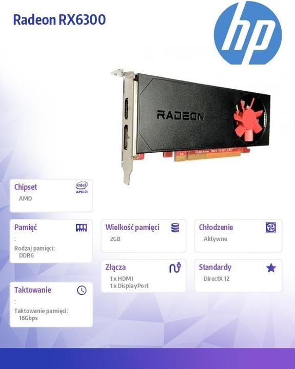 Immagine prodotto HP Hewlett-Packard AMD Radeon RX 6300 2GB GDDR6 DP+HDMI (2 GB)