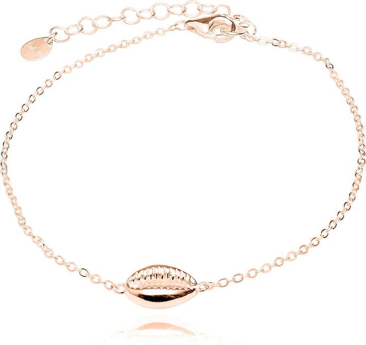 Leyda Fusskette Kauri Muschel (Silber 925, vergoldet 750 / 18 K Gold, 27 cm)