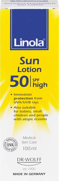 Produktbild Dr. Wolff Linola Sonnen-Hautmilch LSF 50, 100 ml Lotion (Sonnenmilch, SPF 50, 100 ml)