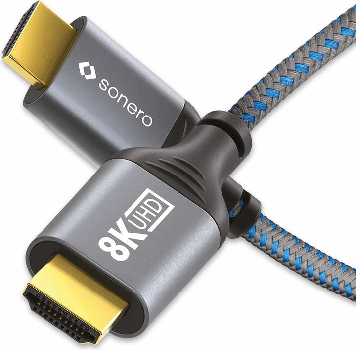 Actual product image Sonero HDMI cable, 8K60, grey/blue, 3 m (3 m, HDMI)