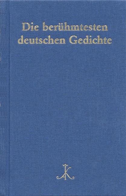 Actual product image Die berühmtesten deutschen Gedichte (German, Hans Braam, Helmut Schanze, 2019)