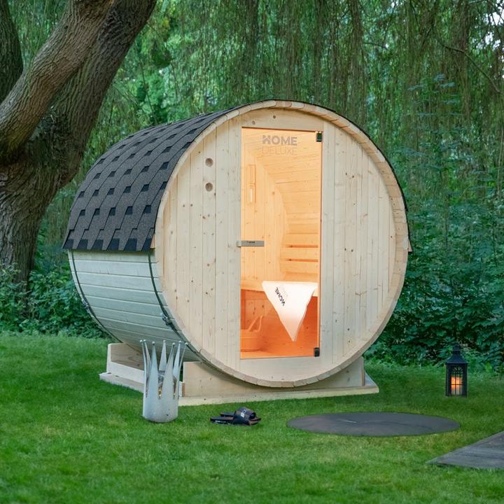 Image du produit Home Deluxe Sauna extérieur AQUILA L- 195 x 180 cm pour 4 personnes - Sauna avec poêle de 6kW
