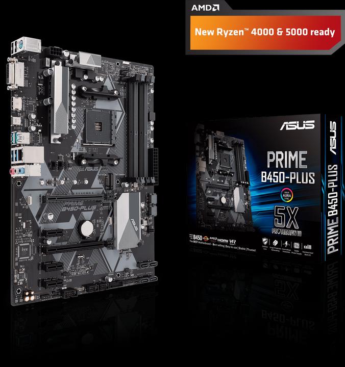 Image du produit ASUS Prime B450-Plus (AM4, AMD B450, ATX)