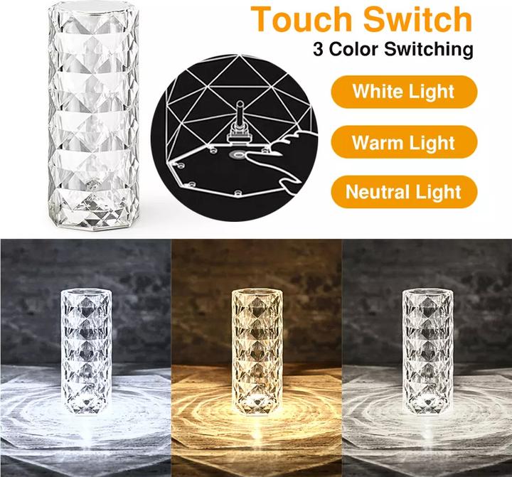 Image du produit PhoneLook Lampe d’ambiance tactile portable sans fil effet cristal LED multicolore 16 couleurs Grande taille ( (0.22 m)