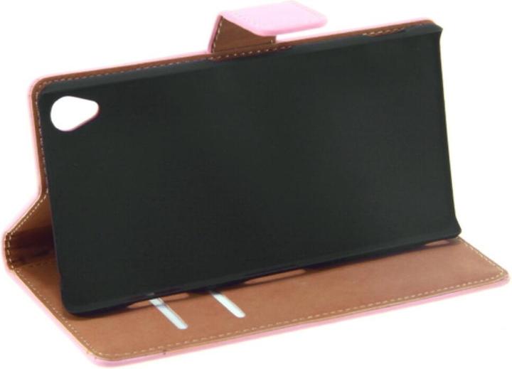 Actual product image NoName Slim Leather Book Case for Sony Xperia Z3 - pink (Sony Xperia Z3)