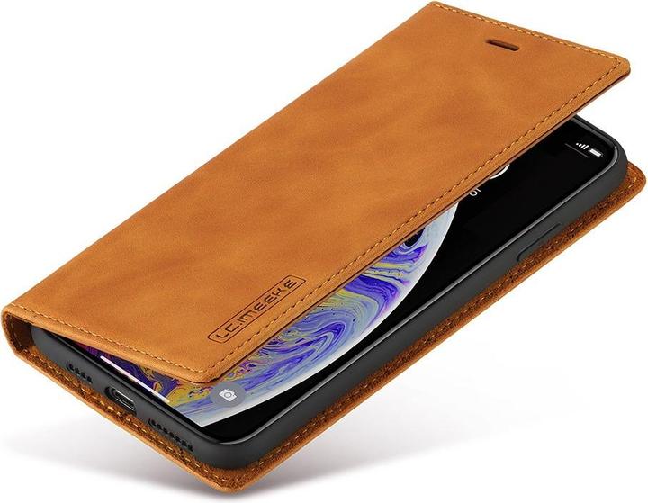 Produktbild Cover-Discount iPhone Xs / X - Stand Flip Case Hülle braun (Apple iPhone XS)