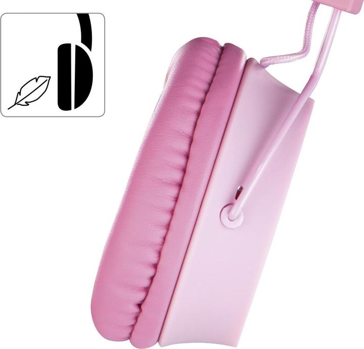 Produktbild Thomson HED8100P Kinderkopfhörer, On-Ear, mit Kabel, Lautstärkebegrenzung, Rosa