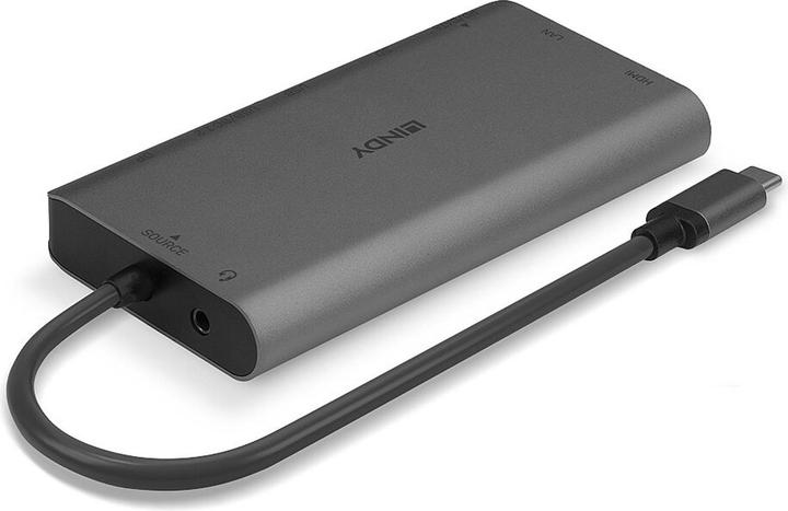 Actual product image Lindy DST-Mini XT (USB-C, 8 Ports)