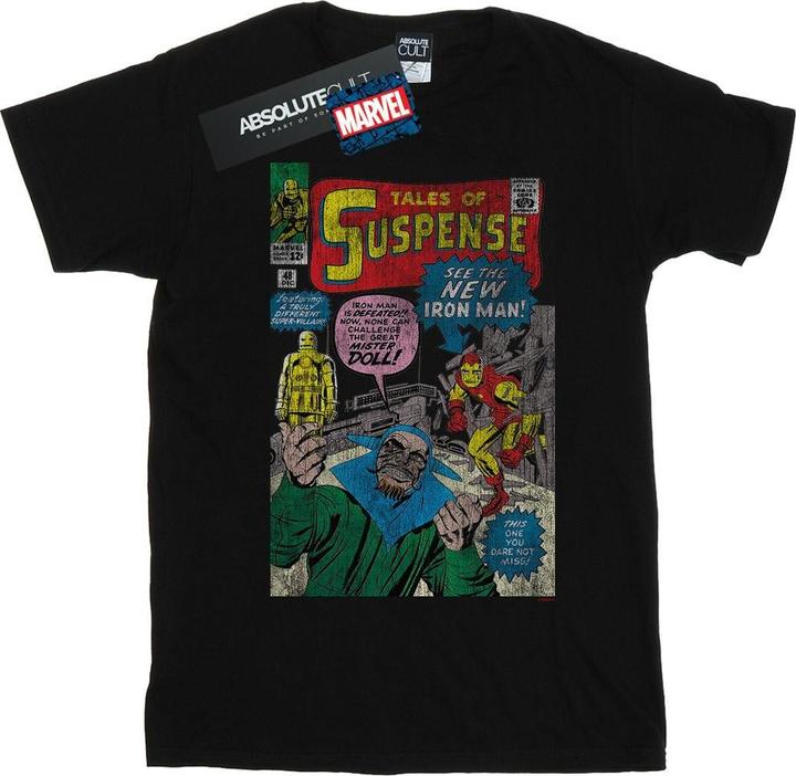 Actual product image Mens Iron Man Distressed Suspense Cover T-Shirt (XL)