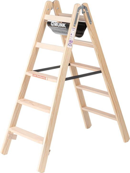 Actual product image Munk Wooden step ladder, double sided access, 2 x 5 steps, working height 2700 mm. (Stepladder, 138.50 cm)