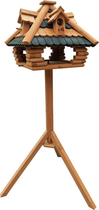Actual product image Toboli Fir-wooden Bird Feeder with Stand 115cm Birdhouse for Wild Birds Roof with Dormers
