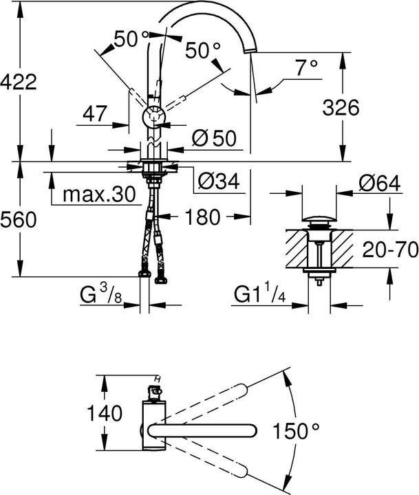 Actual product image Grohe Atrio single-lever basin mixer XL-Size