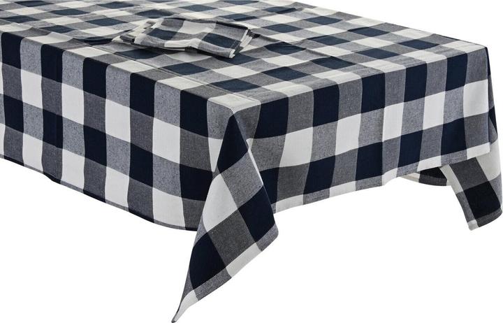 Produktbild DKD Home Decor Tischdecke und Servietten 150 x 150 x 0,5 cm Blau Weiss