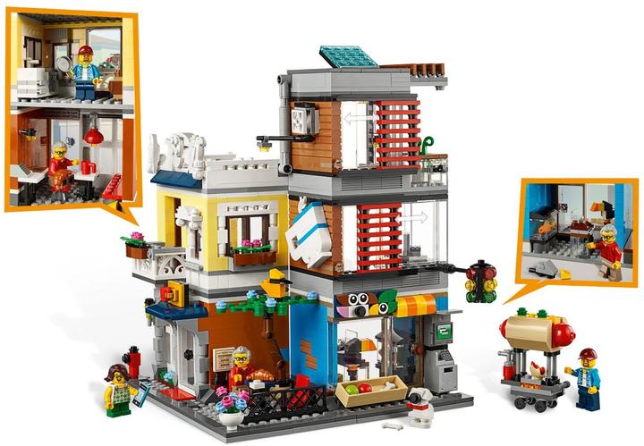 Image du produit LEGO Maison de ville avec animalerie Café (31097, LEGO Creator 3-in-1)