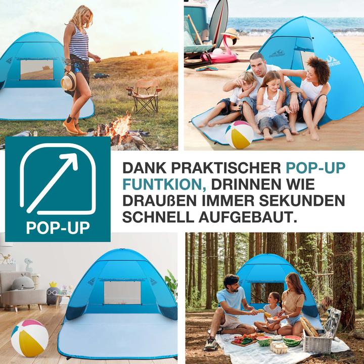 Immagine prodotto Jamb Pop-Up Strandmuschel (tenda da spiaggia, 3 kg, 3 persone)
