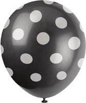 Actual product image Unique Balloons Black with White Dots