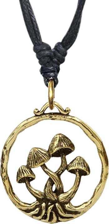 Actual product image Star Piercing Halskette schwarz Anhänger vergoldet Pilze (Brass)