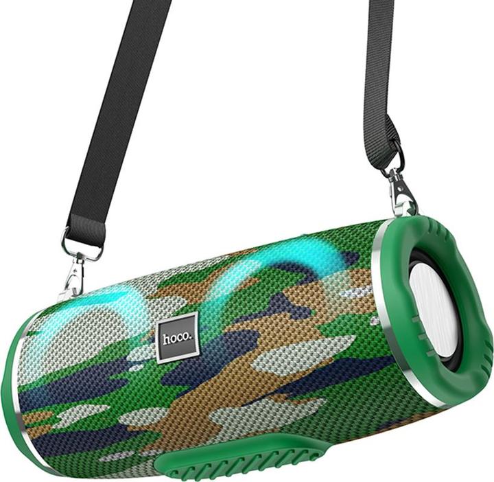 Image du produit Hoco - Wireless Speaker Sports (HC12) - Bluetooth 5.0, Shoulder Strap, 10W - Camouflage Green (2 h, Fonctionnement sur secteur)