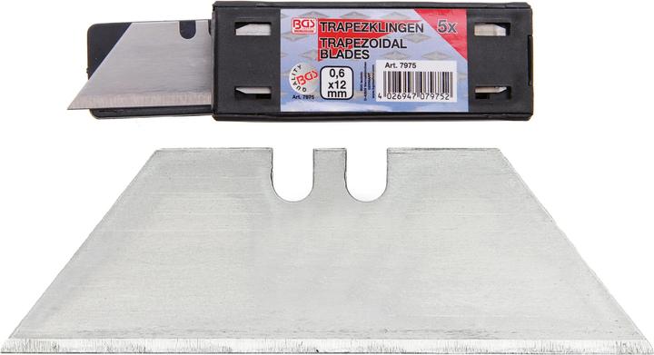 Image du produit BGS Jeu de lames trapézoïdales 0,6 x 12 mm 5 pièces (Cutters)