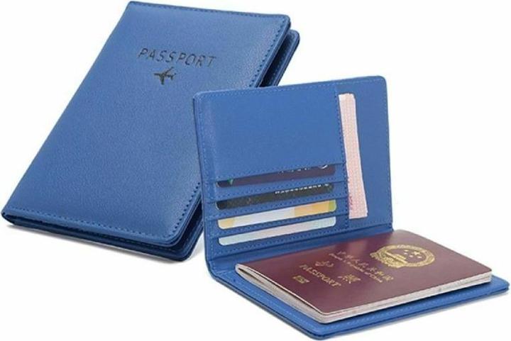 Actual product image JTI PU leather passport cover, blue (Passport cover)