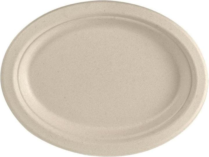 Actual product image Duni Plate oval 26 cm Brown - uncoated Brown Bagasse 260x200x20 (50 x)