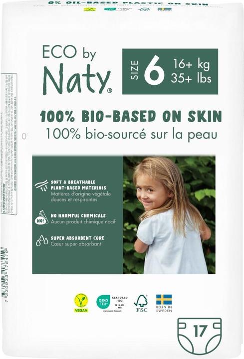 Immagine prodotto Naty Pannolino biologico (Dimensione 6, Pacco trasportabile, 17 Pezzo/i)