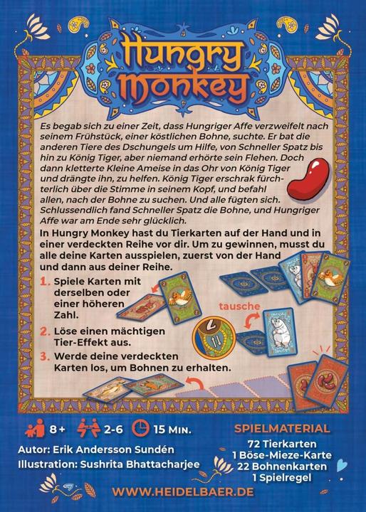 Immagine prodotto HG012 - Hungry Monkey - gioco di carte, per 2-6 giocatori, da 8 anni (edizione DE) (Tedesco)