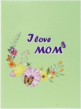 Immagine prodotto MU Classic Biglietto d'auguri 3D Pop-Up per la Festa della Mamma - I Love Mum (1 pz.)