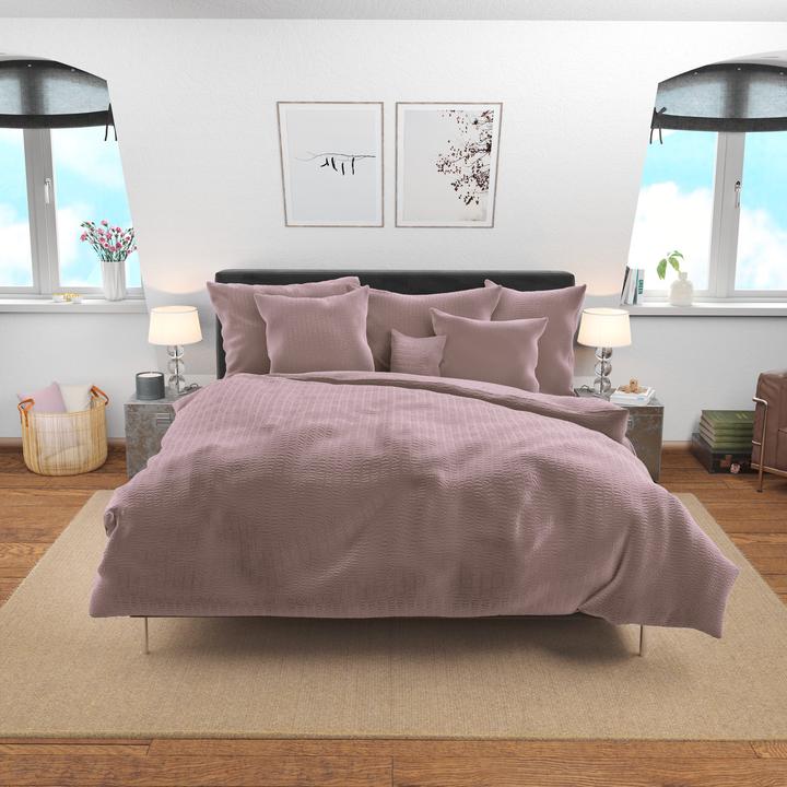 Immagine prodotto Lotus Bettwaren Biancheria da letto in raso Seersucker uni (Copricuscino, 50 x 70 cm)